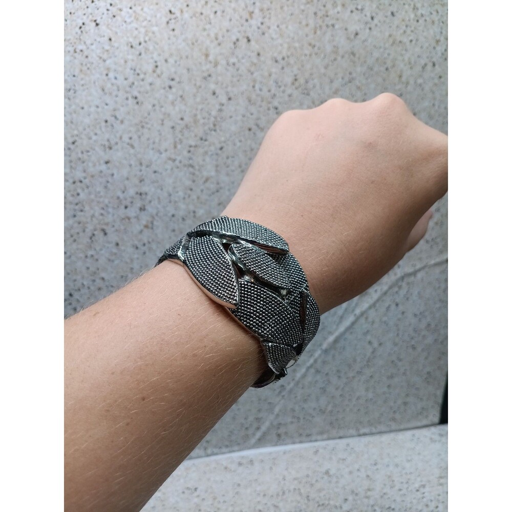 Women's Silver Hinged Cuff Bracelet - image 2